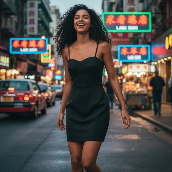 Sofia by Sofia Vergara Bodycon Corset Style Black Knit Dress Size Small - Picture 1 of 9